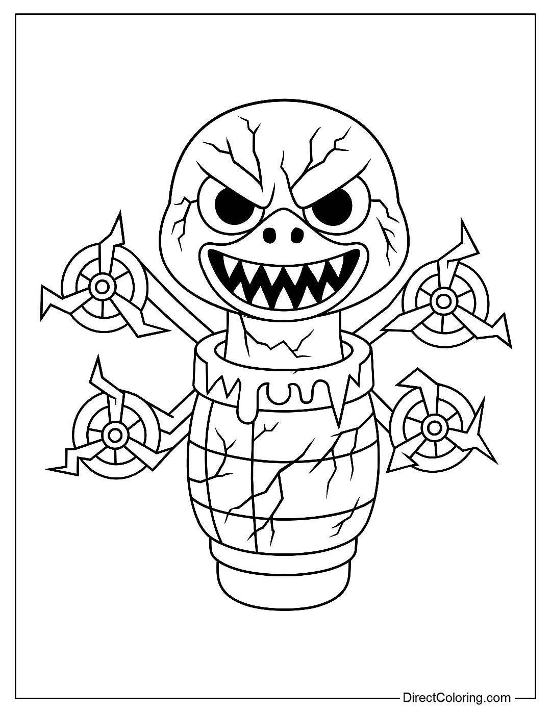 Sprunki Italian Brainrot Bombombini Gusini Coloring Page